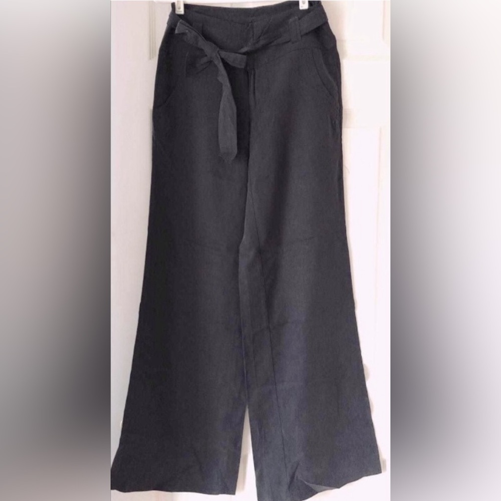 🩶 NWT BELTED ULTRA SOFT GREY WIDE LEG PANTS
